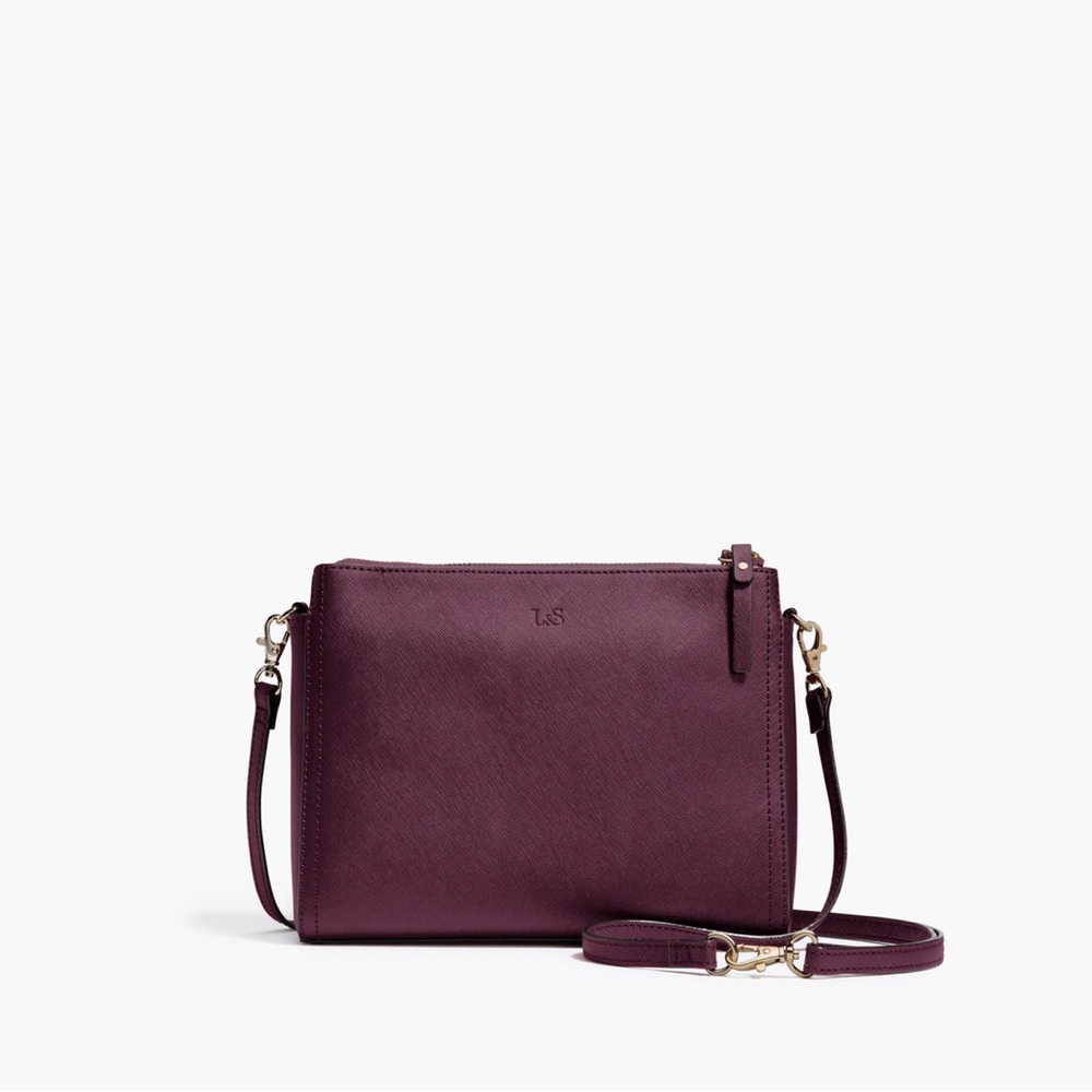 Lo & Sons The Pearl in Saffiano Plum Leather